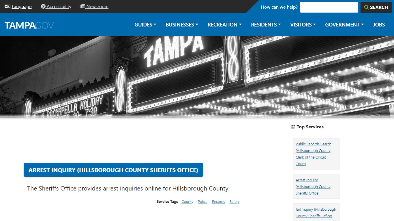 Arrest Inquiry (Hillsborough County Sheriffs Office)